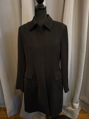Amanda Smith Black Single-Breasted Trench Coat